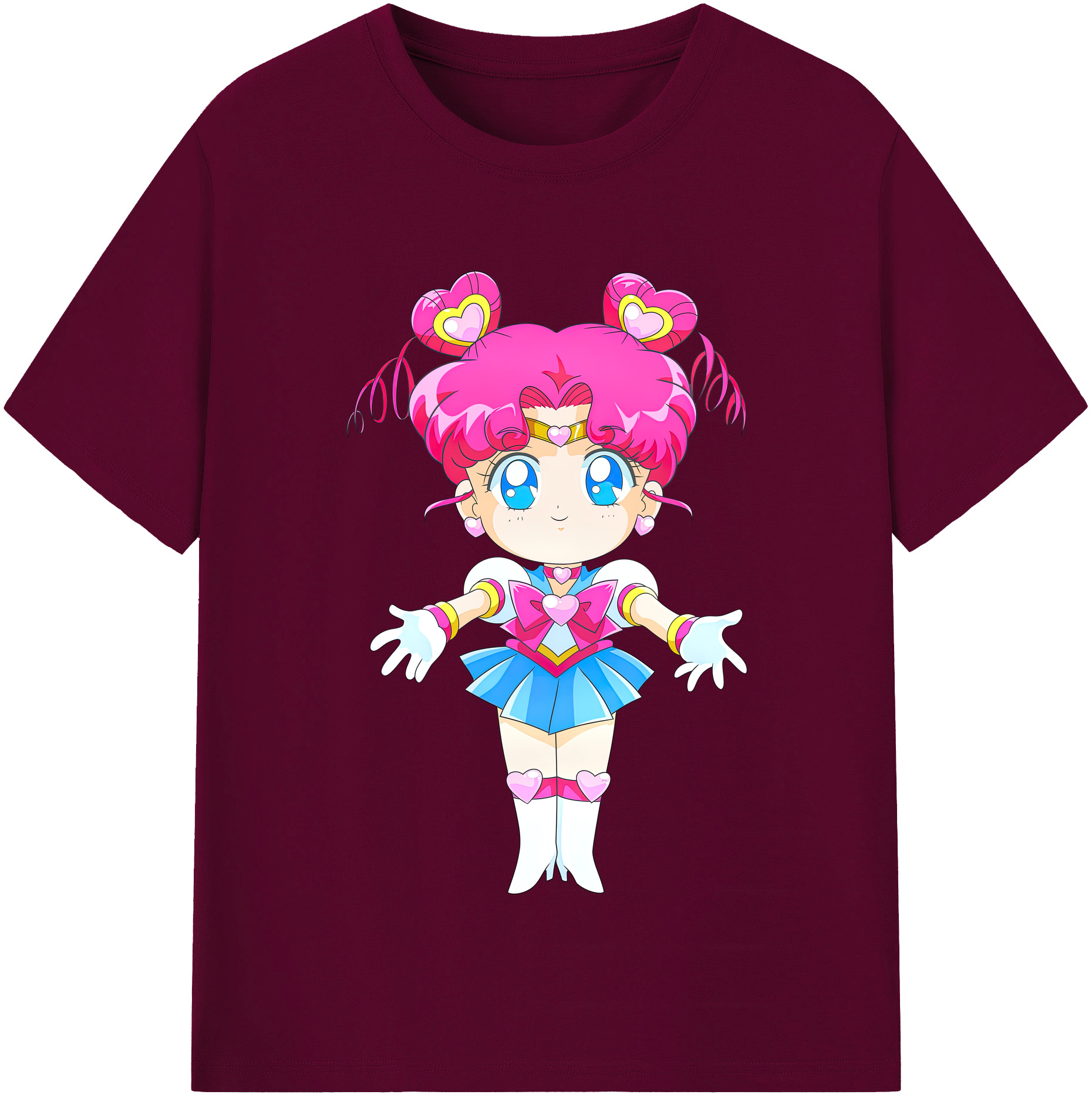 （画像用） 美少女戦士セーラームーン ちびうさ Sailor Moon Chibiusa Tsukino Usagi Small Lady Serenity レディースカジュアルプリントTシャツ（綿100％）